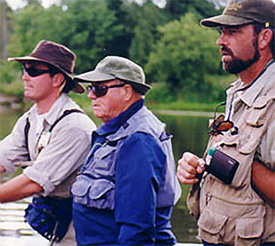 John Valk right with Lefty Kreh (center)